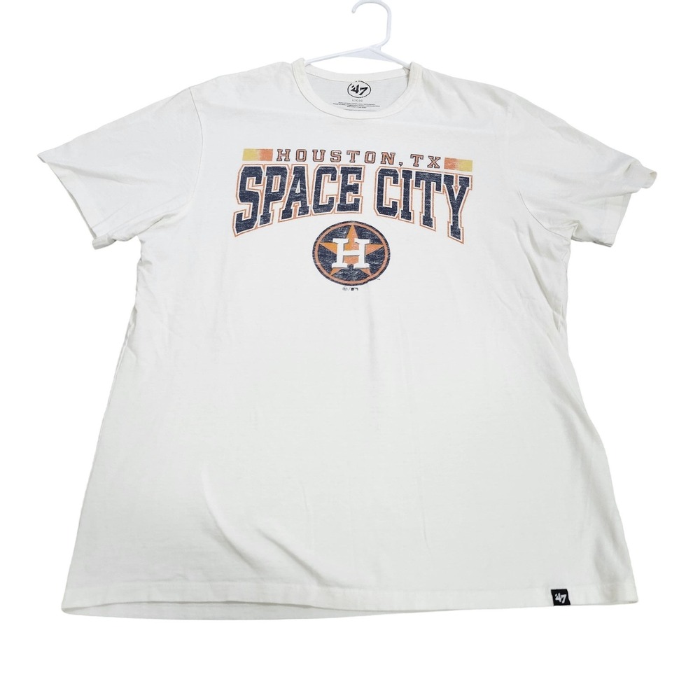 Houston Astros Shirt Mens L White MLB Baseball '47 Space City Graphic Tee